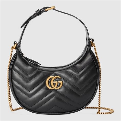 borsa gucci mezzaluna nera|Borsa A Mano Gucci Mezzaluna GG Supreme Marrone .